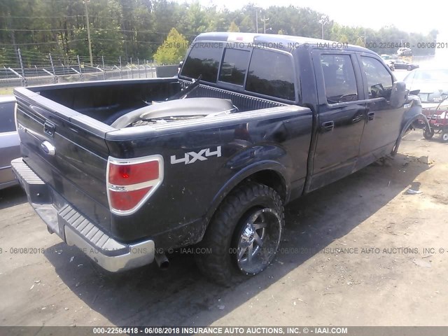 1FTPW14V49FA07231 - 2009 FORD F150 SUPERCREW BLACK photo 4