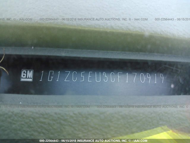 1G1ZC5EU3CF170919 - 2012 CHEVROLET MALIBU 1LT SILVER photo 9