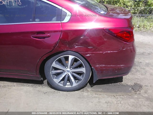4S3BNAL65F3022342 - 2015 SUBARU LEGACY 2.5I LIMITED RED photo 6