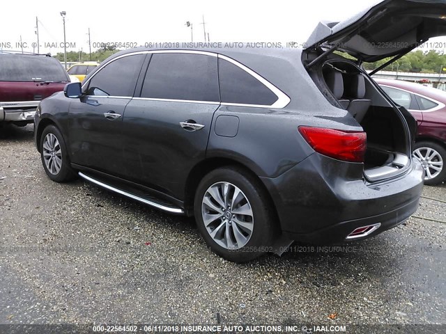 5FRYD4H40EB038793 - 2014 ACURA MDX TECHNOLOGY BLACK photo 3