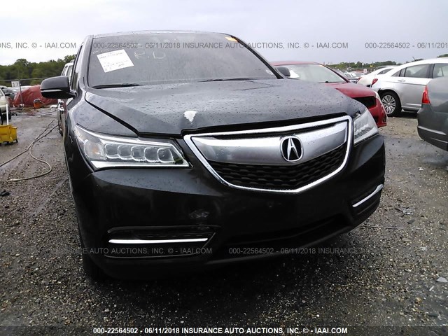 5FRYD4H40EB038793 - 2014 ACURA MDX TECHNOLOGY BLACK photo 6