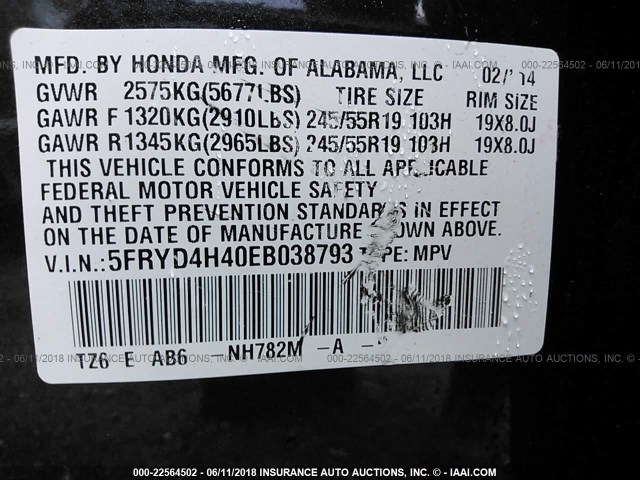 5FRYD4H40EB038793 - 2014 ACURA MDX TECHNOLOGY BLACK photo 9