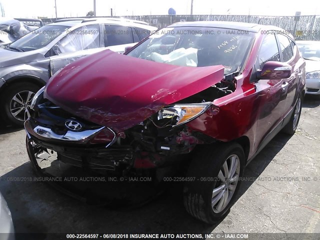 KM8JU3AC1DU709825 - 2013 HYUNDAI TUCSON GLS/LIMITED წითელი ფოტო 2