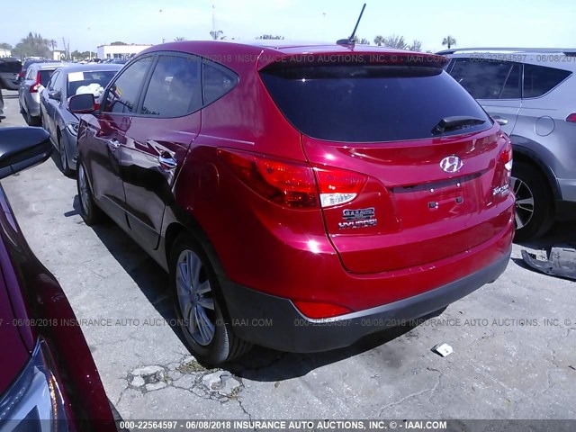 KM8JU3AC1DU709825 - 2013 HYUNDAI TUCSON GLS/LIMITED წითელი ფოტო 3