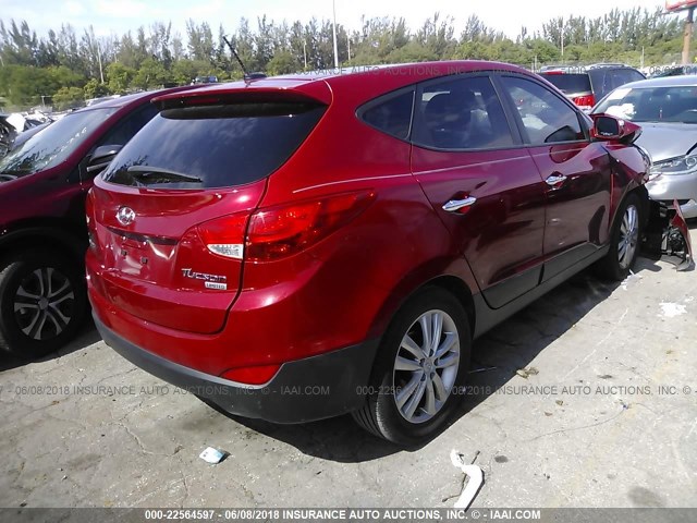 KM8JU3AC1DU709825 - 2013 HYUNDAI TUCSON GLS/LIMITED წითელი ფოტო 4