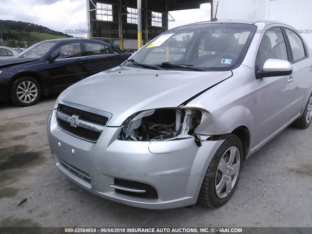 KL1TD56E29B620293 - 2009 CHEVROLET AVEO LS/LT SILVER photo 6