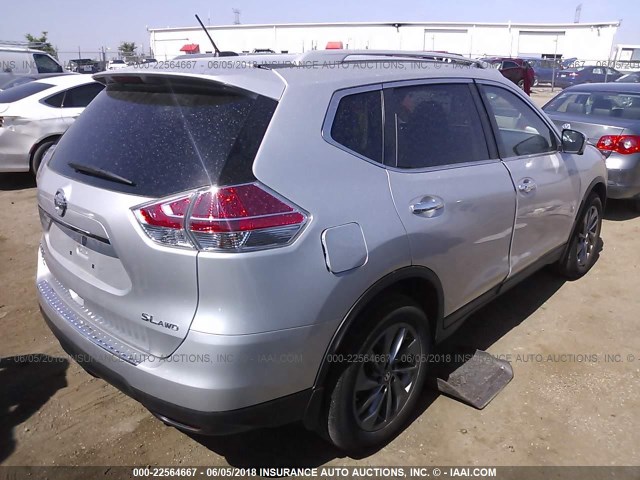 5N1AT2MV2GC730347 - 2016 NISSAN ROGUE S/SL/SV SILVER photo 4