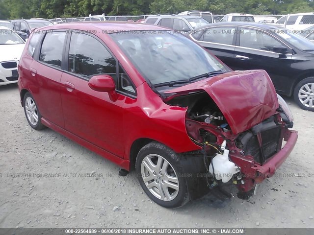 JHMGD38677S055054 - 2007 HONDA FIT S RED photo 1