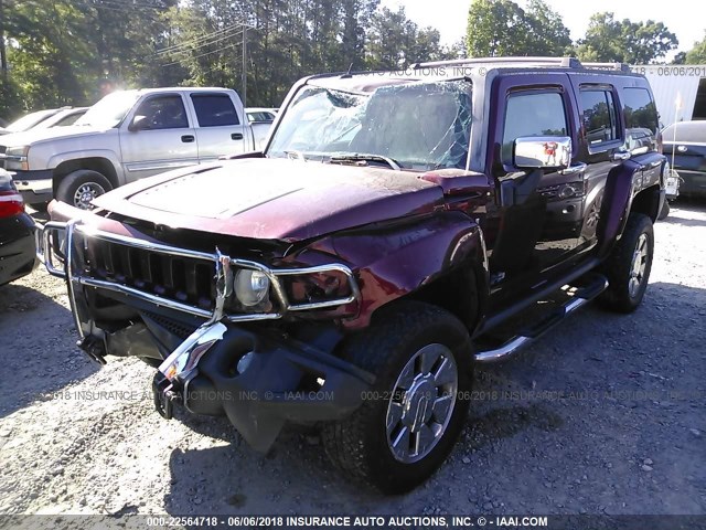 5GTDN13EX78187865 - 2007 HUMMER H3 RED photo 2