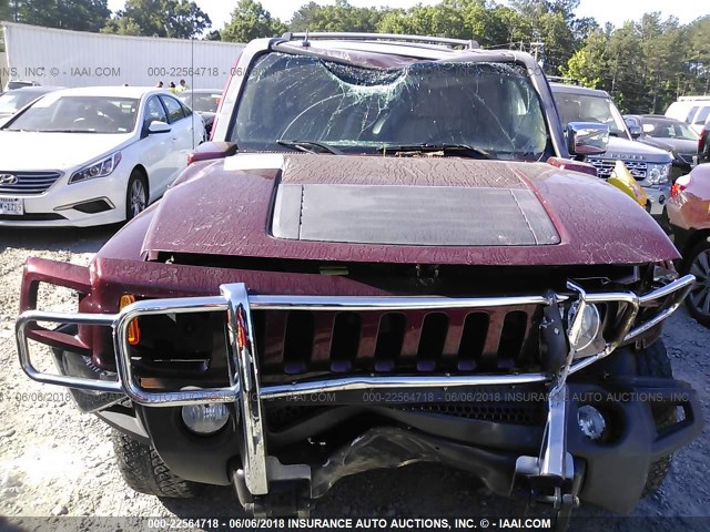 5GTDN13EX78187865 - 2007 HUMMER H3 RED photo 6