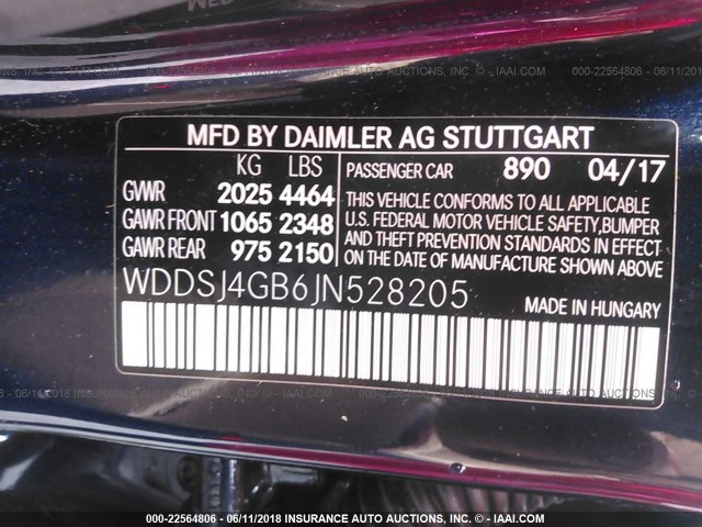 WDDSJ4GB6JN528205 - 2018 MERCEDES-BENZ CLA 250 4MATIC BLUE photo 9