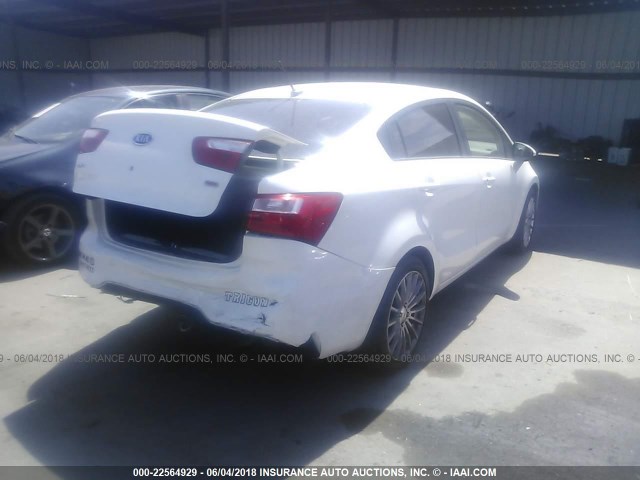 KNADM4A38D6132915 - 2013 KIA RIO LX WHITE photo 4