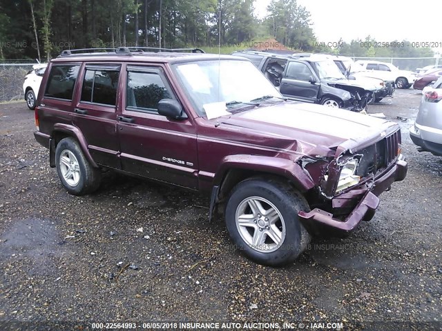 1J4FF58S01L527221 - 2001 JEEP CHEROKEE CLASSIC/LIMITED BURGUNDY photo 1