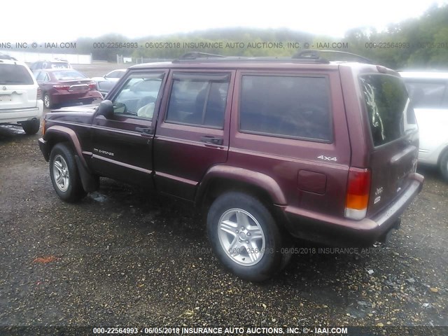 1J4FF58S01L527221 - 2001 JEEP CHEROKEE CLASSIC/LIMITED BURGUNDY photo 3