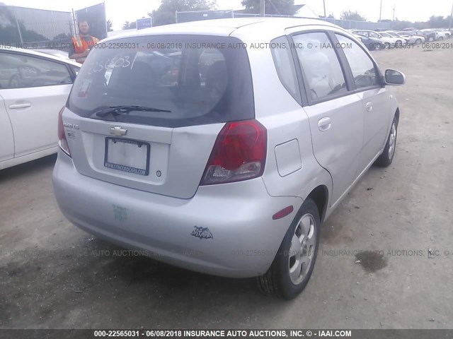 KL1TD66686B622575 - 2006 CHEVROLET AVEO LS SILVER photo 4