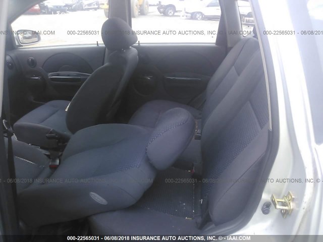 KL1TD66686B622575 - 2006 CHEVROLET AVEO LS SILVER photo 8