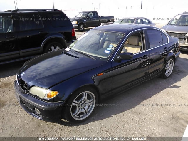 WBAEV53452KM23194 - 2002 BMW 3 SERIES I BLUE photo 2
