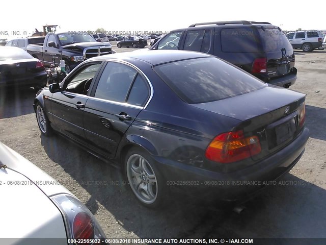 WBAEV53452KM23194 - 2002 BMW 3 SERIES I BLUE photo 3