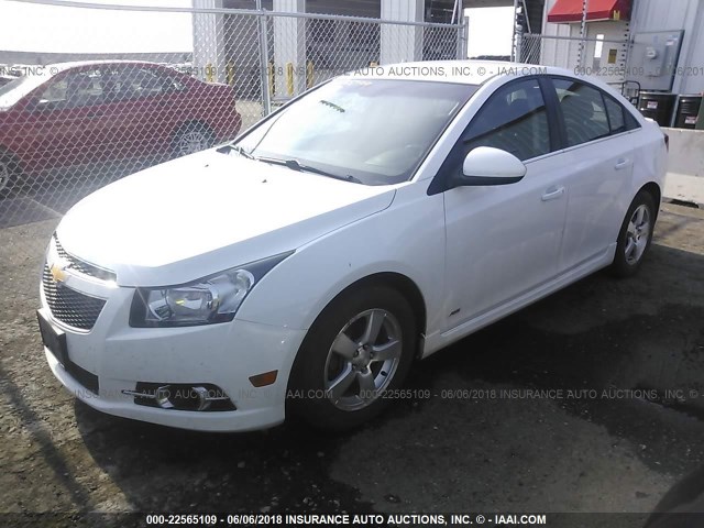 1G1PF5SC1C7299276 - 2012 CHEVROLET CRUZE LT WHITE photo 2