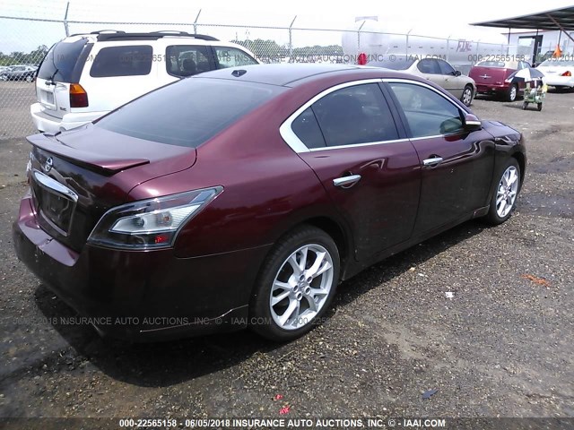 1N4AA5AP2DC822285 - 2013 NISSAN MAXIMA S/SV MAROON photo 4