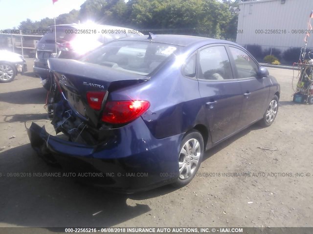 KMHDU46D09U782602 - 2009 HYUNDAI ELANTRA GLS/SE BLUE photo 4