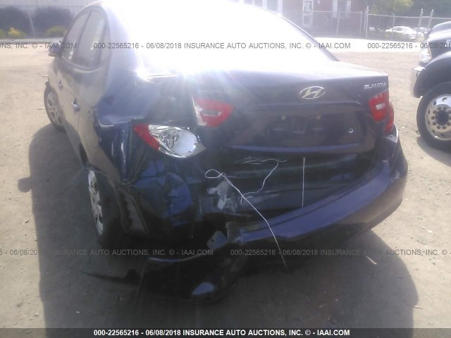 KMHDU46D09U782602 - 2009 HYUNDAI ELANTRA GLS/SE BLUE photo 6