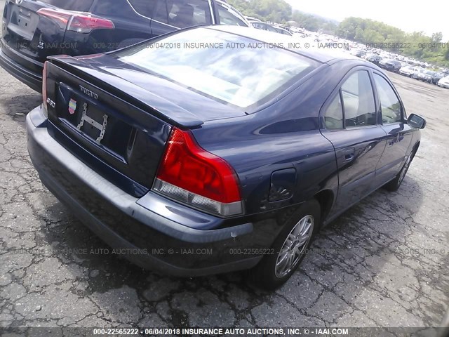 YV1RS61T542337202 - 2004 VOLVO S60 BLUE photo 4