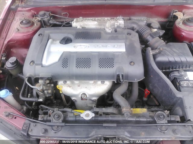 KMHDN45D23U643755 - 2003 HYUNDAI ELANTRA GLS/GT RED photo 10