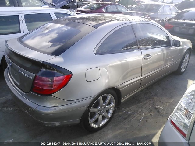 WDBRN40J14A561413 - 2004 MERCEDES-BENZ C 230K SPORT COUPE TAN photo 4