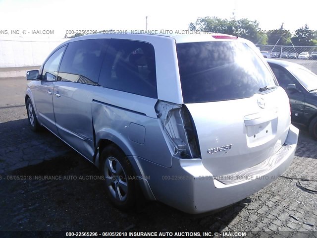 5N1BV28U17N128625 - 2007 NISSAN QUEST S/SE/SL SILVER photo 3