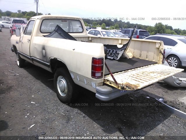 1B7JW24T9FS692856 - 1985 DODGE W-SERIES W200/W250 TAN photo 3