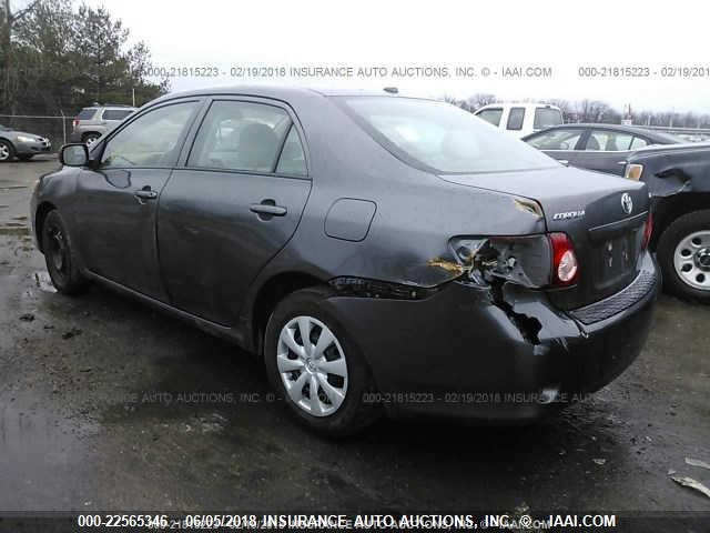 2T1BU4EE0AC520392 - 2010 TOYOTA COROLLA S/LE/XLE GRAY photo 3