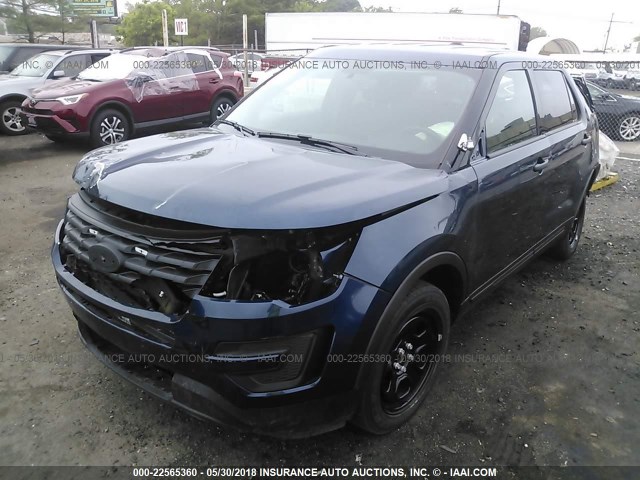 1FM5K8AR7HGC35229 - 2017 FORD EXPLORER POLICE INTERCEPTOR BLUE photo 2