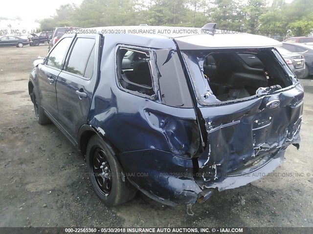 1FM5K8AR7HGC35229 - 2017 FORD EXPLORER POLICE INTERCEPTOR BLUE photo 3