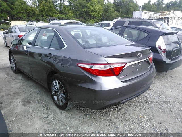 4T1BF1FK5FU019078 - 2015 TOYOTA CAMRY LE/XLE/SE/XSE GRAY photo 3