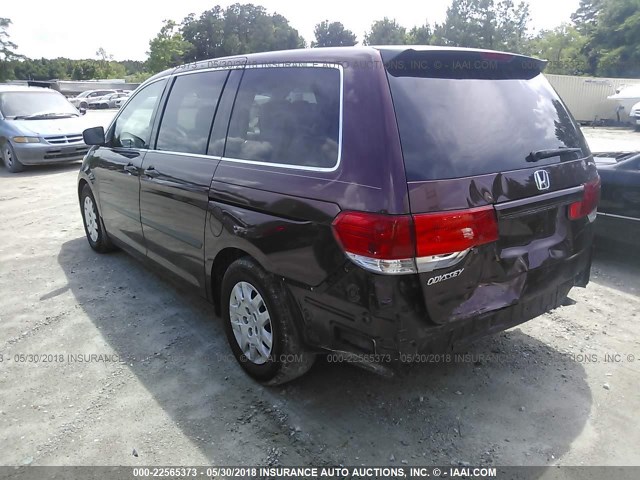 5FNRL38278B043656 - 2008 HONDA ODYSSEY LX MAROON photo 3