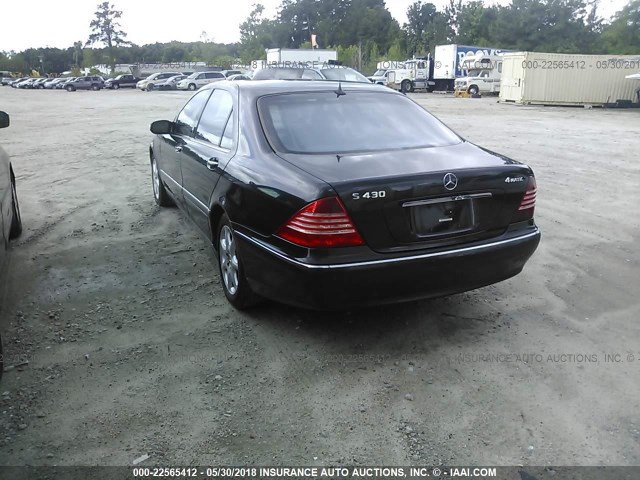WDBNG83J43A326269 - 2003 MERCEDES-BENZ S 430 4MATIC BLACK photo 3
