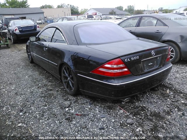 WDBPJ78J02A021959 - 2002 MERCEDES-BENZ CL 600 BLACK photo 3