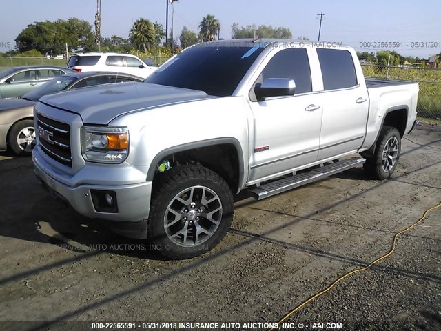 3GTU2VEC6EG471553 - 2014 GMC SIERRA K1500 SLT SILVER photo 2