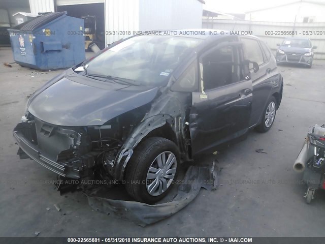 JHMGK5H51GS007476 - 2016 HONDA FIT LX GRAY photo 2