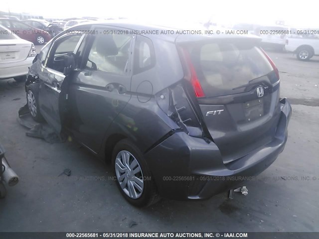 JHMGK5H51GS007476 - 2016 HONDA FIT LX GRAY photo 3