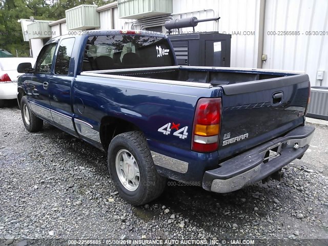 1GTEK19T1XE503553 - 1999 GMC NEW SIERRA K1500 BLUE photo 3