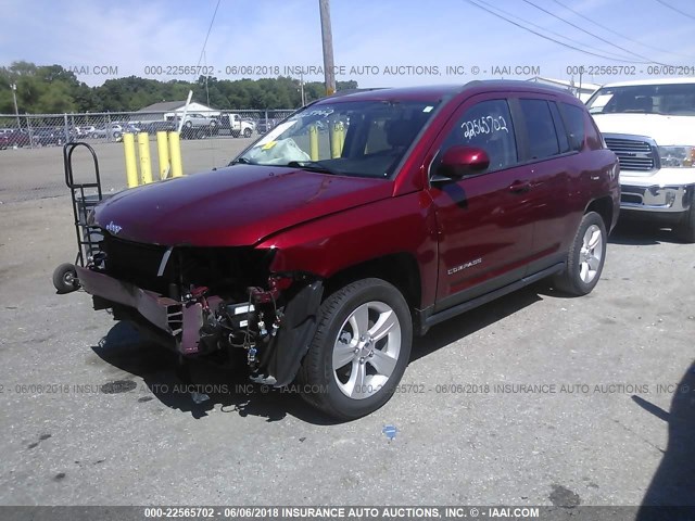 1C4NJCEAXFD296409 - 2015 JEEP COMPASS LATITUDE წითელი ფოტო 2