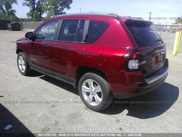 1C4NJCEAXFD296409 - 2015 JEEP COMPASS LATITUDE წითელი ფოტო 3