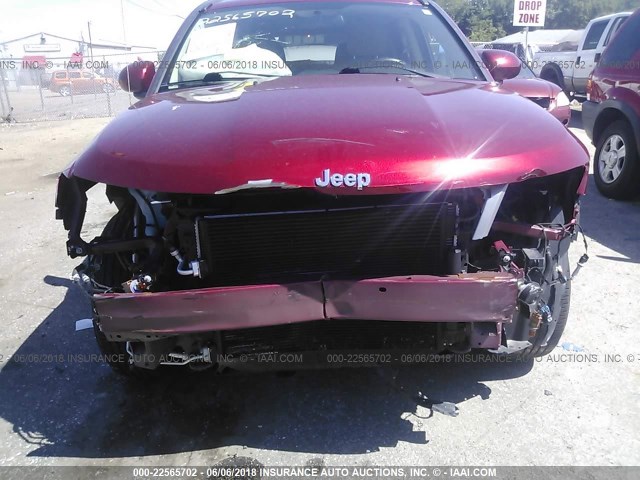 1C4NJCEAXFD296409 - 2015 JEEP COMPASS LATITUDE წითელი ფოტო 6