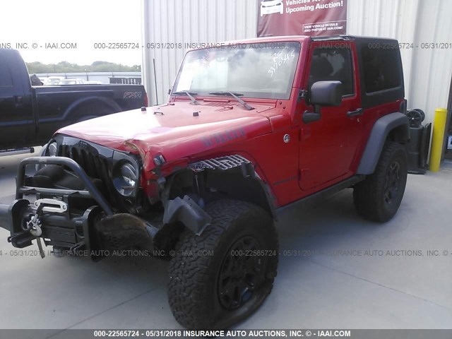 1C4AJWAGXFL532699 - 2015 JEEP WRANGLER SPORT RED photo 2