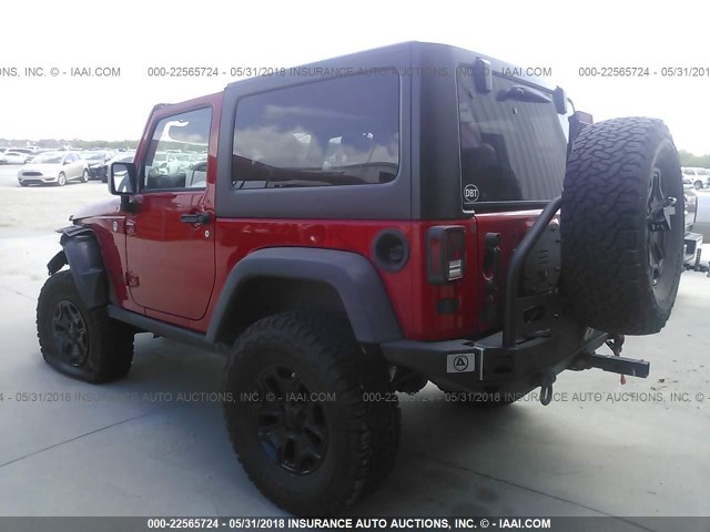 1C4AJWAGXFL532699 - 2015 JEEP WRANGLER SPORT 红色 照片 3