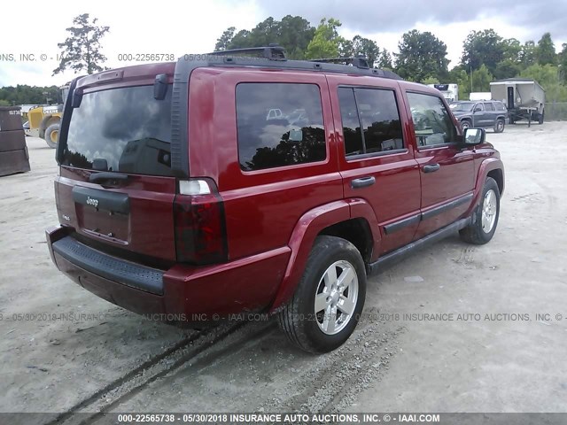 1J8HG48K16C272374 - 2006 JEEP COMMANDER 勃艮第红 照片 4