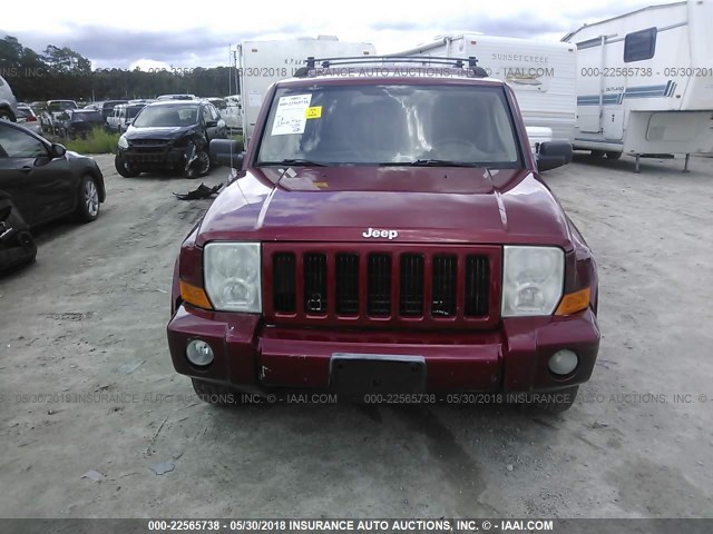 1J8HG48K16C272374 - 2006 JEEP COMMANDER 勃艮第红 照片 6