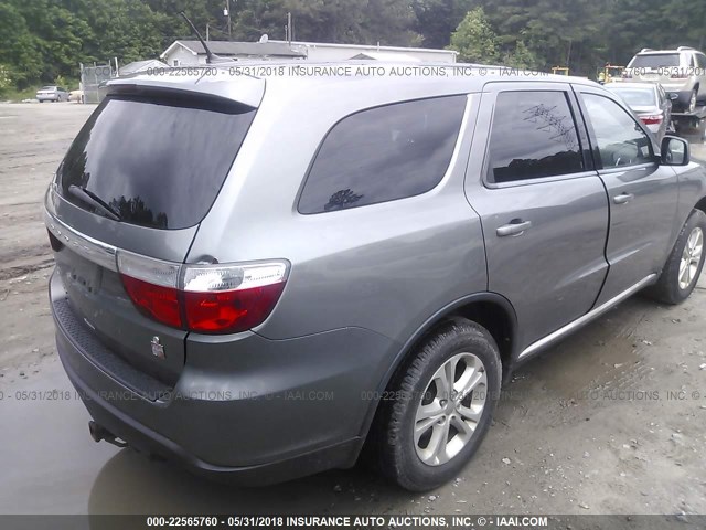 1C4RDHAG7CC308436 - 2012 DODGE DURANGO SXT GRAY photo 4